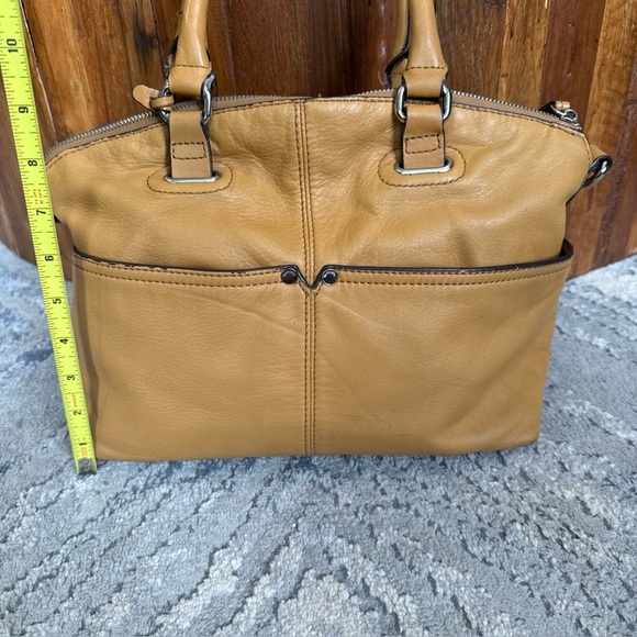 Tignanello Bag Tan Leather Purse Multi-Compartment Handbag 2 Handle Shoulder Bag - Picture 4 of 15